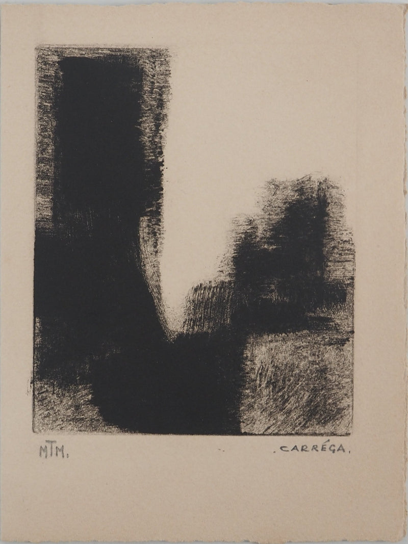 Nicolas CARREGA : Paysage flou, Lithographie originale signée