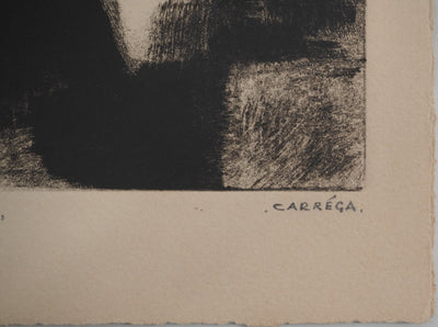 Nicolas CARREGA : Paysage flou, Lithographie originale signée