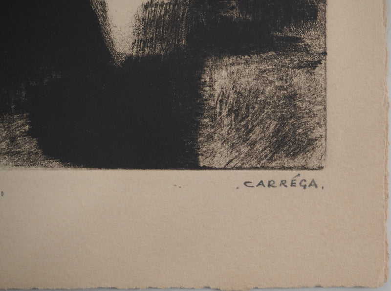 Nicolas CARREGA : Paysage flou, Lithographie originale signée