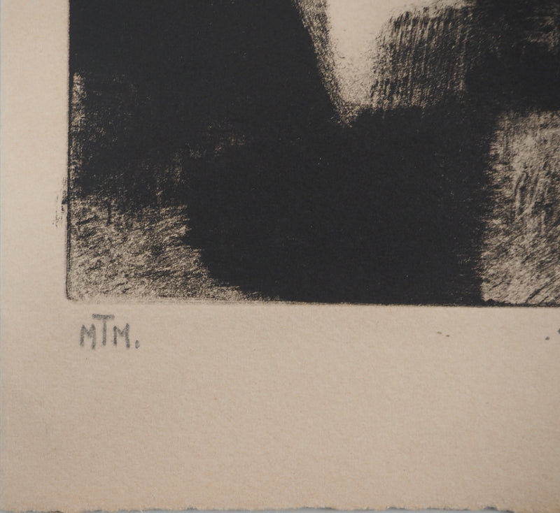 Nicolas CARREGA : Paysage flou, Lithographie originale signée