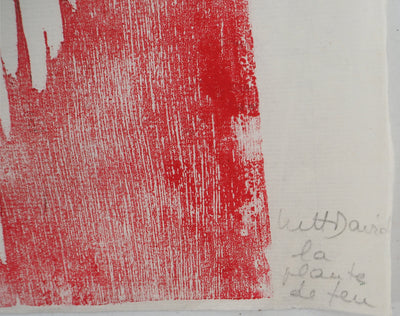 David LUTT : La plante de feu, Gravure originale signée