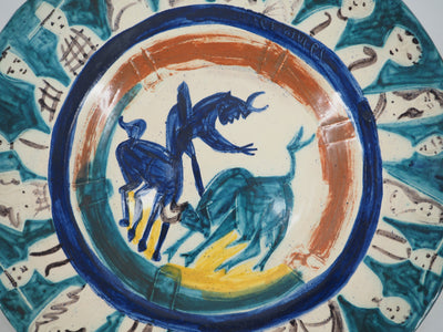 Pablo PICASSO : Corrida aux personnages, Céramique originale Madoura