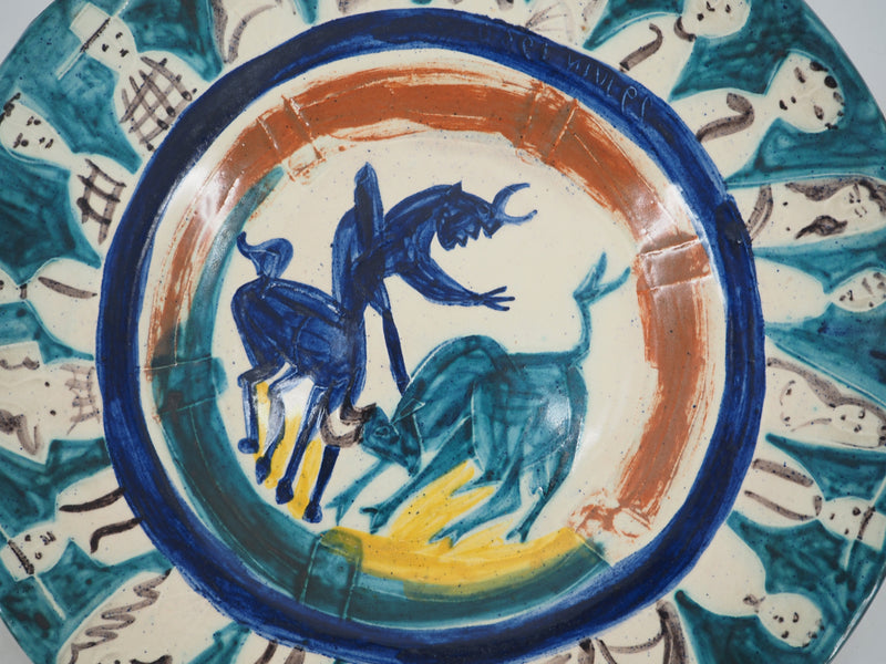 Pablo PICASSO : Corrida aux personnages, Céramique originale Madoura