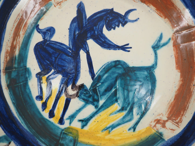 Pablo PICASSO : Corrida aux personnages, Céramique originale Madoura