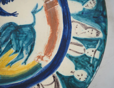 Pablo PICASSO : Corrida aux personnages, Céramique originale Madoura