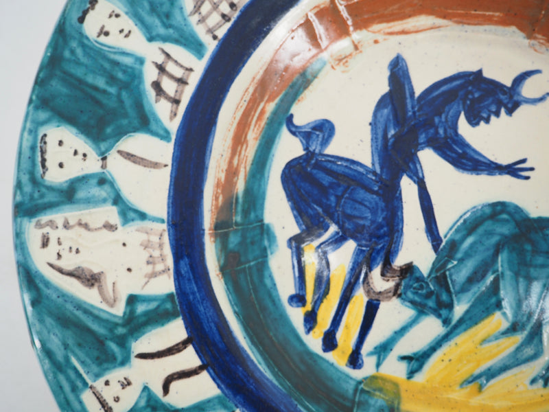 Pablo PICASSO : Corrida aux personnages, Céramique originale Madoura