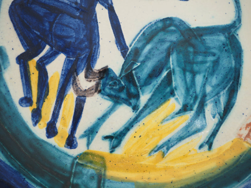 Pablo PICASSO : Corrida aux personnages, Céramique originale Madoura