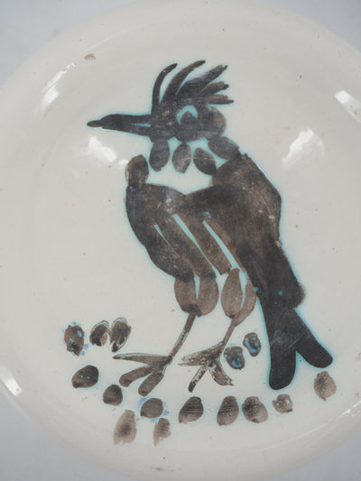 Pablo PICASSO: Bird with a crest, Original Madoura ceramic