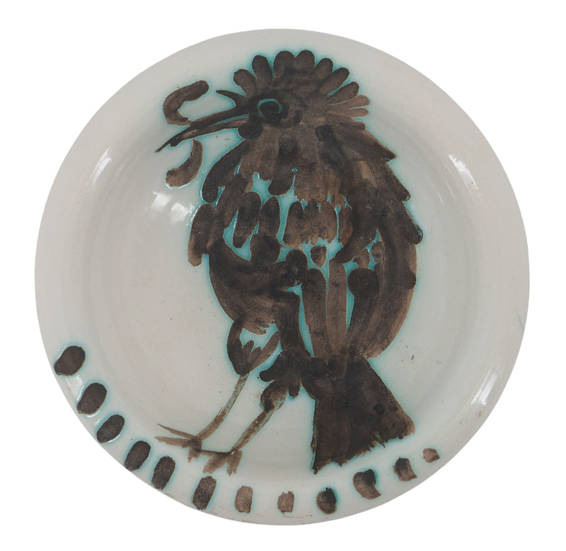 Pablo PICASSO : Oiseau au ver, Céramique originale Madoura