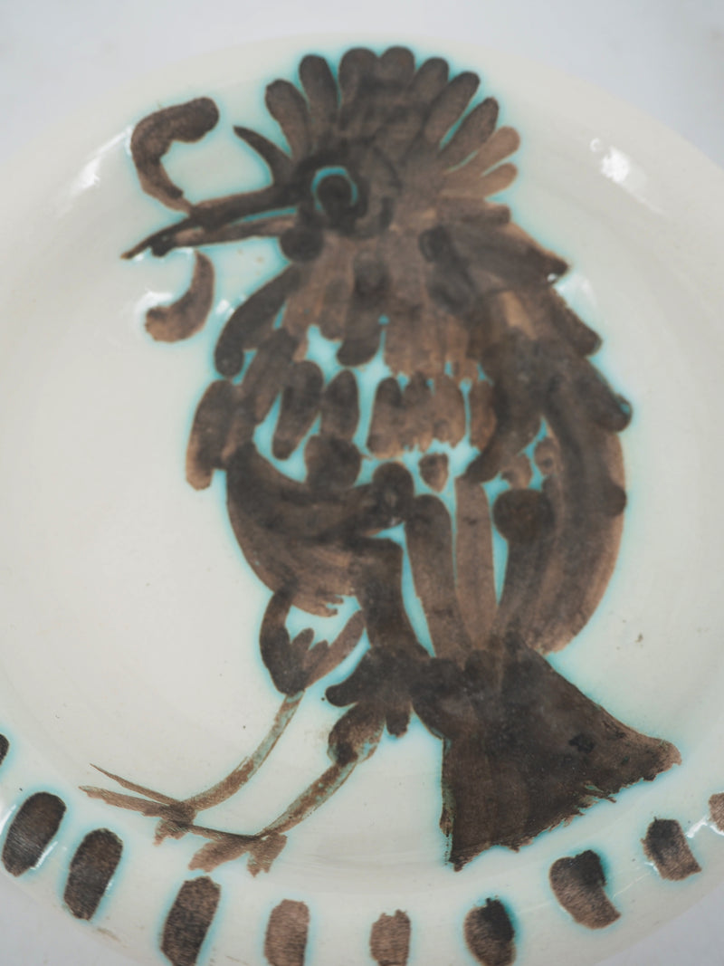 Pablo PICASSO : Oiseau au ver, Céramique originale Madoura