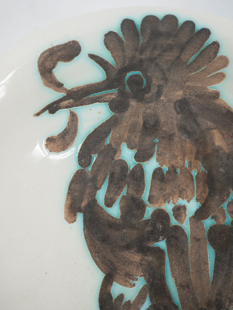 Pablo PICASSO : Oiseau au ver, Céramique originale Madoura