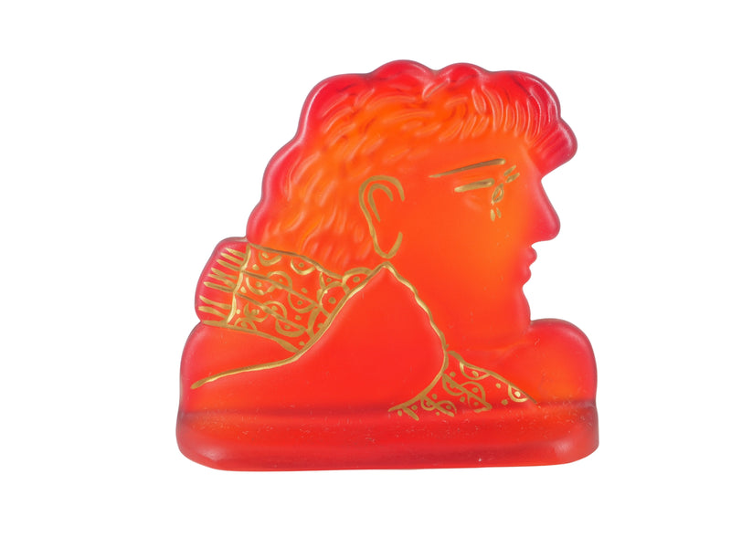 Alekos FASSIANOS : Kallisti rouge, Sculpture en pate de cristal signée