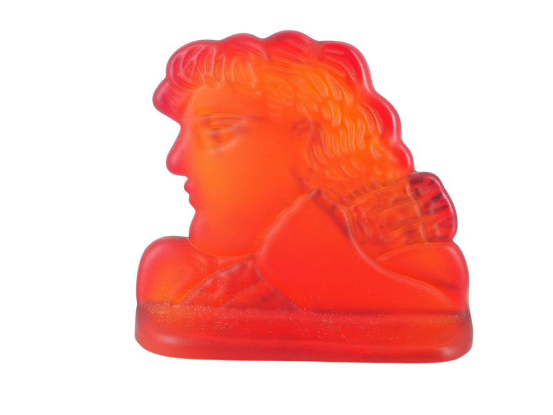 Alekos FASSIANOS : Kallisti rouge, Sculpture en pate de cristal signée