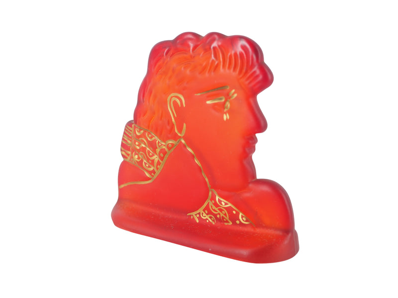 Alekos FASSIANOS : Kallisti rouge, Sculpture en pate de cristal signée