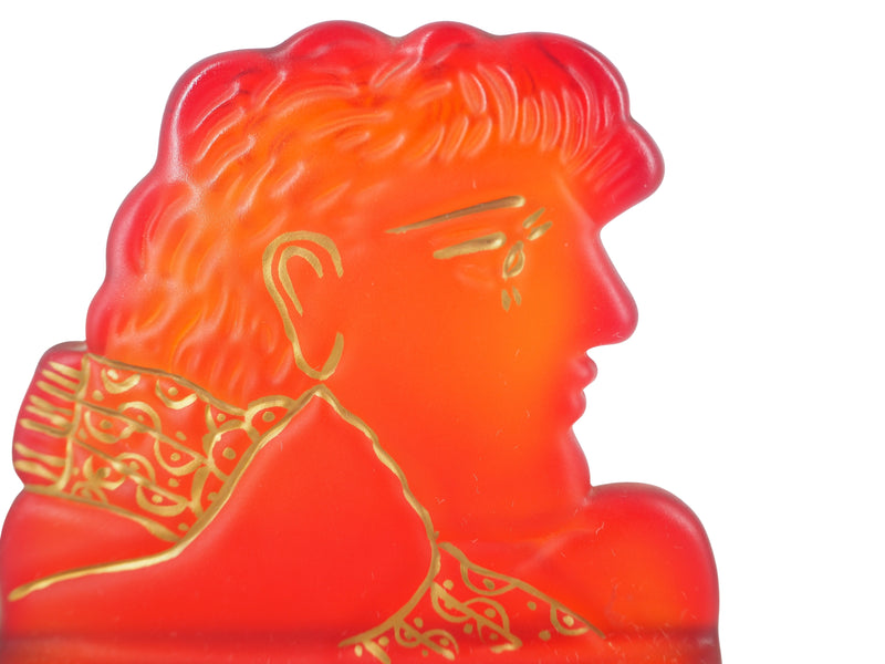 Alekos FASSIANOS : Kallisti rouge, Sculpture en pate de cristal signée