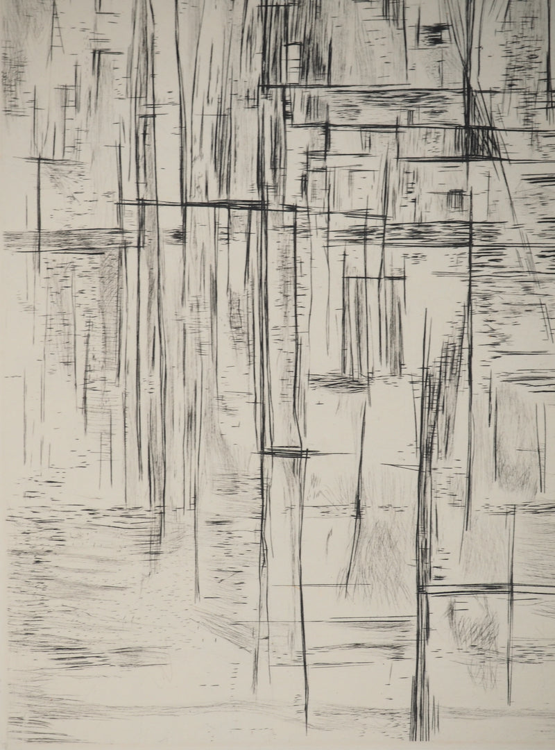 Maria Helena VIEIRA DA SILVA : La grille, Gravure originale