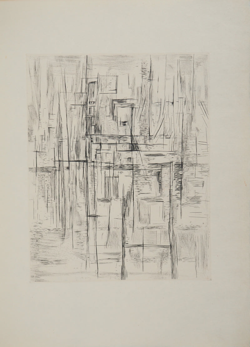 Maria Helena VIEIRA DA SILVA : La grille, Gravure originale