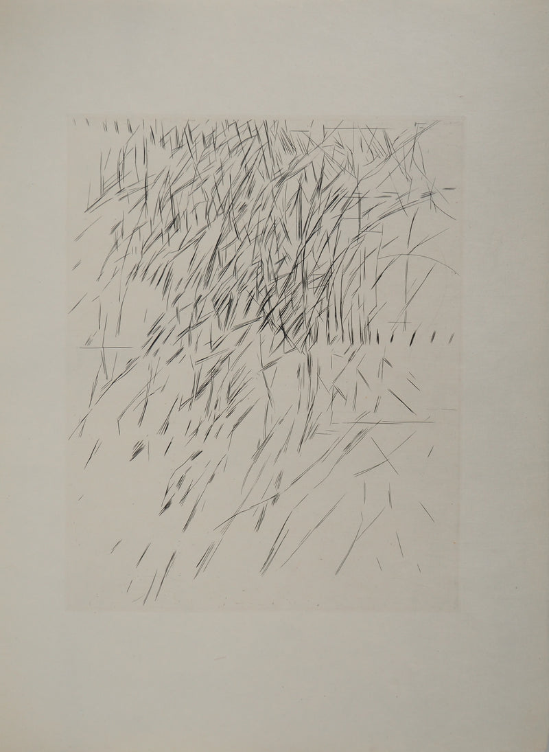Maria Helena VIEIRA DA SILVA : Sur une nuit sans un ornement, Gravure originale