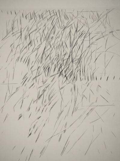 Maria Helena VIEIRA DA SILVA : Sur une nuit sans un ornement, Gravure originale