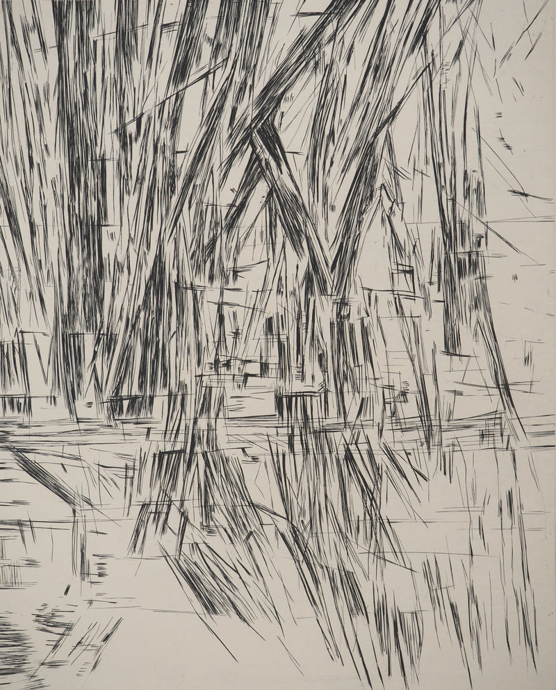 Maria Helena VIEIRA DA SILVA : Pluie nocturne, Gravure originale