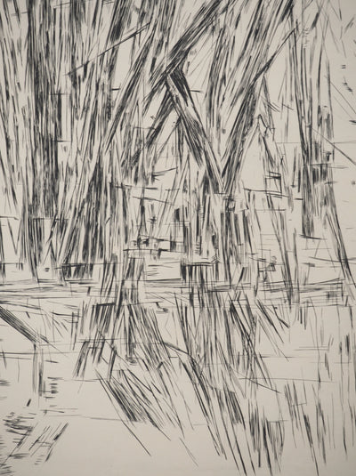 Maria Helena VIEIRA DA SILVA : Pluie nocturne, Gravure originale