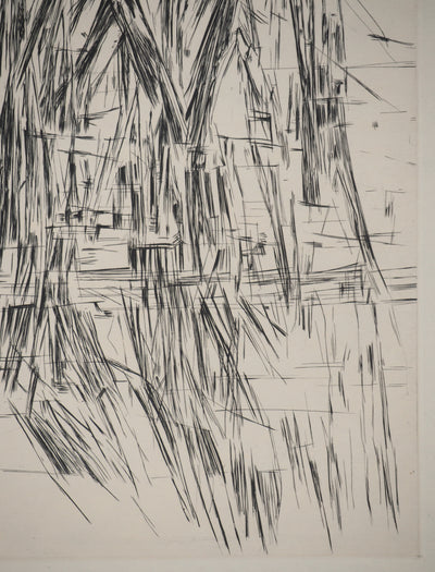 Maria Helena VIEIRA DA SILVA : Pluie nocturne, Gravure originale