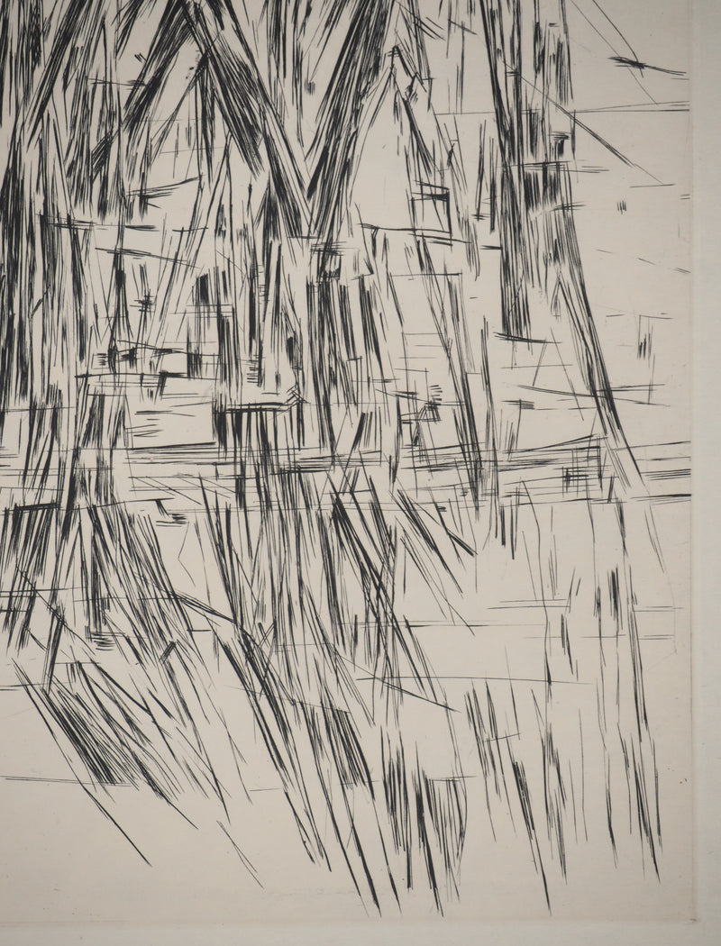 Maria Helena VIEIRA DA SILVA : Pluie nocturne, Gravure originale