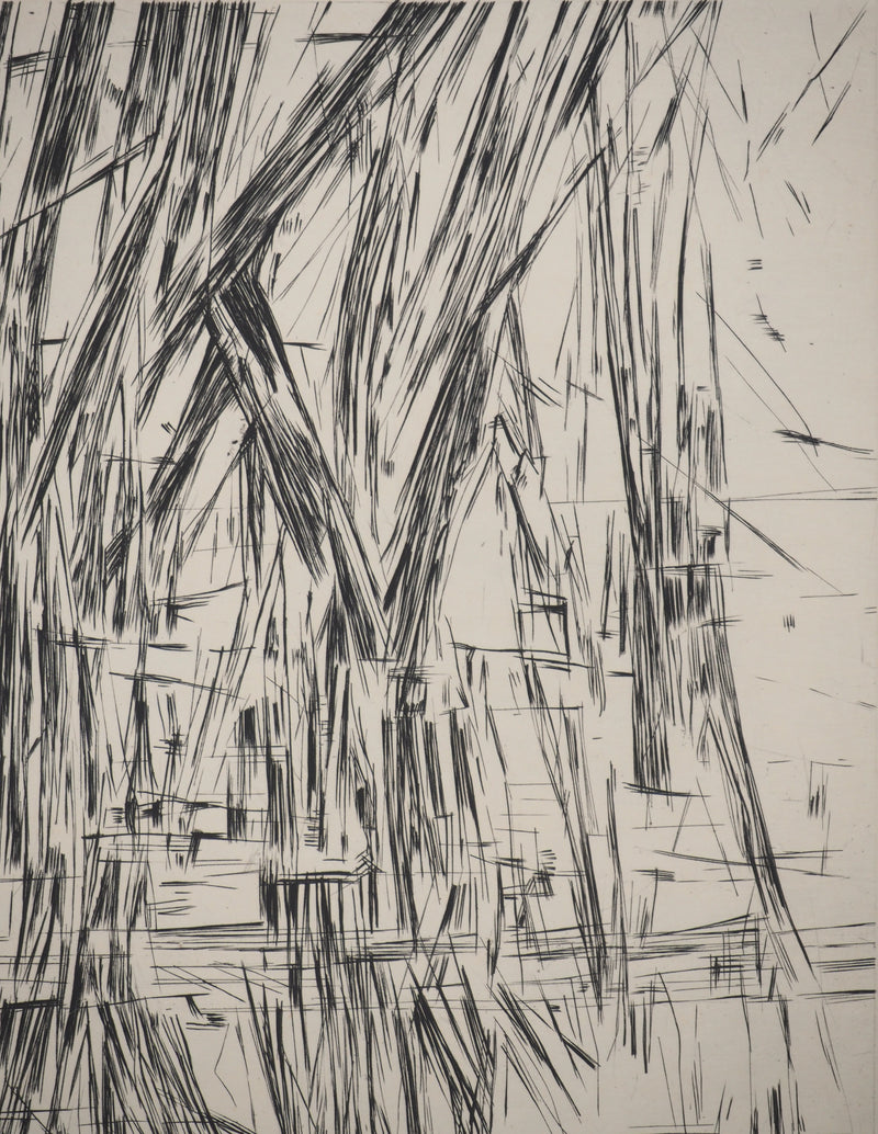 Maria Helena VIEIRA DA SILVA : Pluie nocturne, Gravure originale
