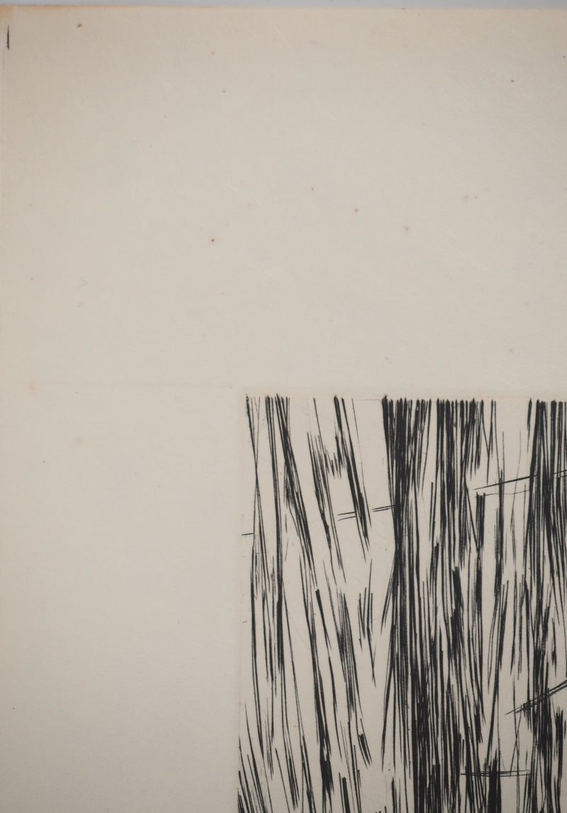 Maria Helena VIEIRA DA SILVA : Pluie nocturne, Gravure originale