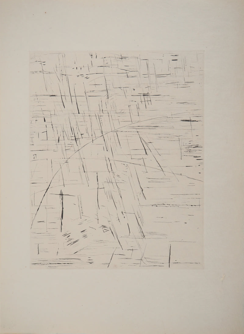 Maria Helena VIEIRA DA SILVA : Ligne contre ligne, Gravure originale