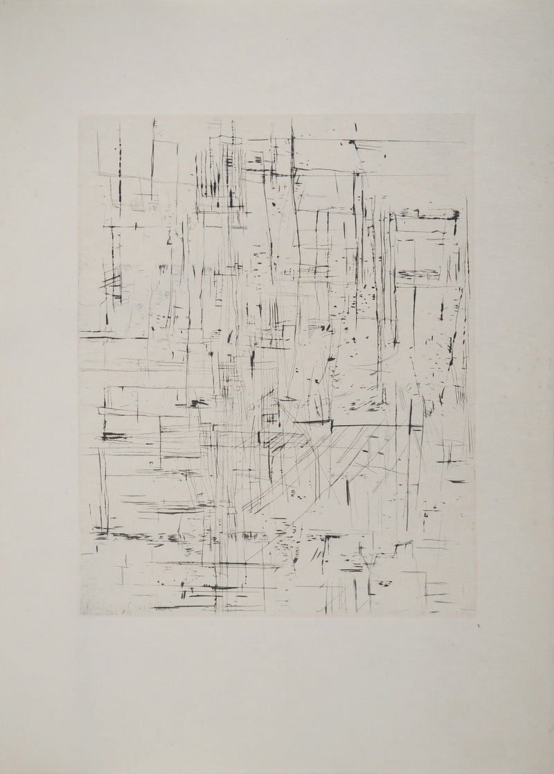 Maria Helena VIEIRA DA SILVA : Quadrillage instable, Gravure originale