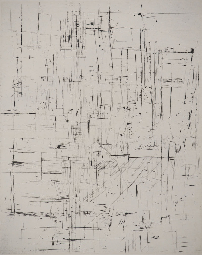 Maria Helena VIEIRA DA SILVA : Quadrillage instable, Gravure originale