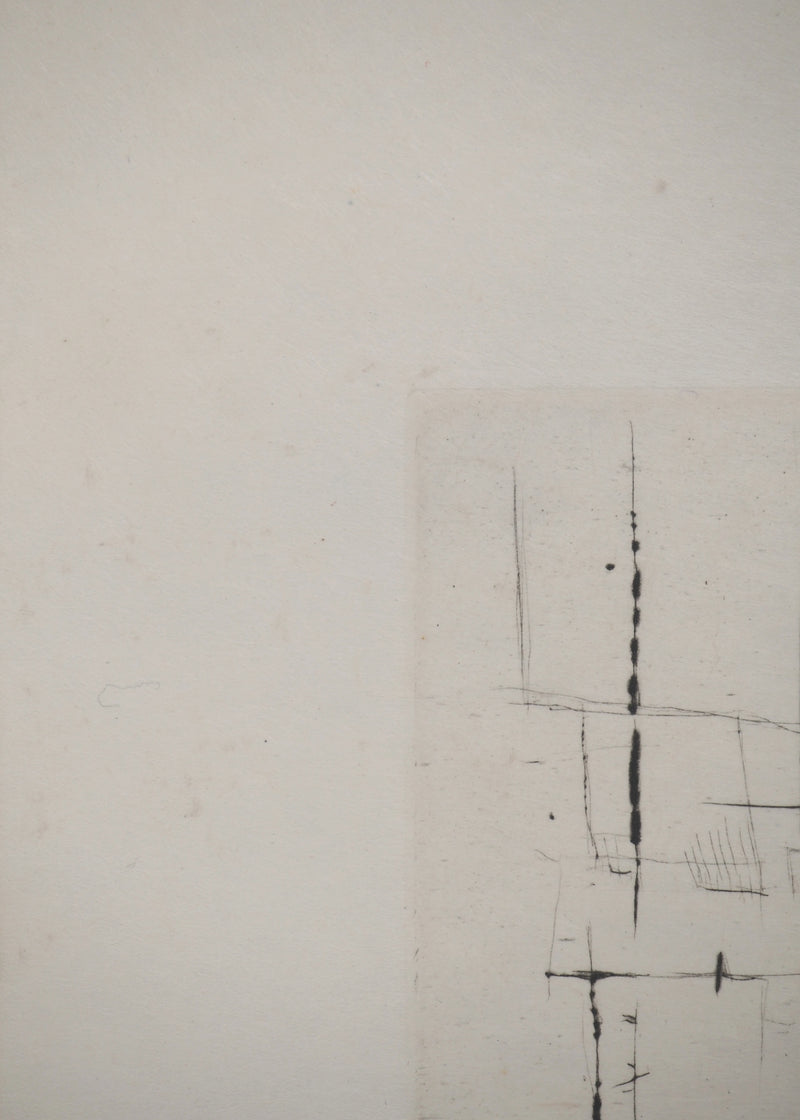Maria Helena VIEIRA DA SILVA : Quadrillage instable, Gravure originale