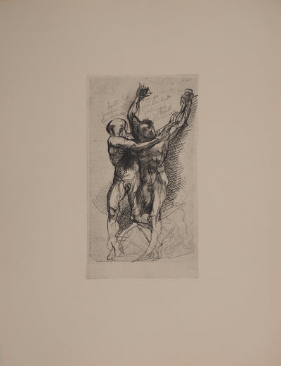 Auguste RODIN : Dante, l'effroi, Gravure