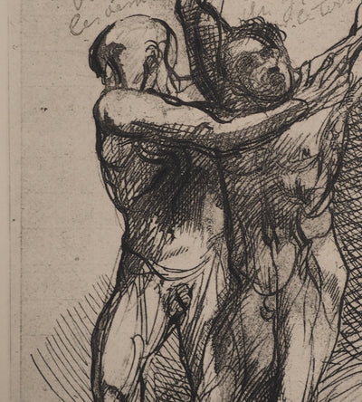 Auguste RODIN : Dante, l'effroi, Gravure