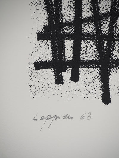 Jean LEPPIEN : Abstraction linéaire, Sérigraphie originale signée