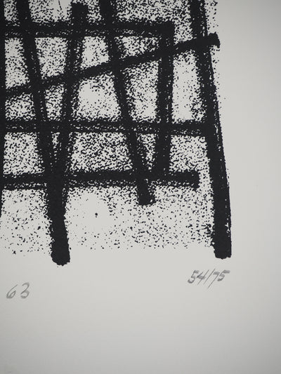 Jean LEPPIEN : Abstraction linéaire, Sérigraphie originale signée