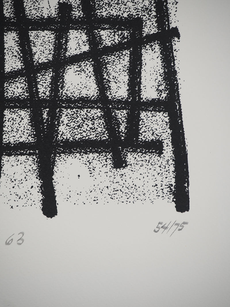 Jean LEPPIEN : Abstraction linéaire, Sérigraphie originale signée