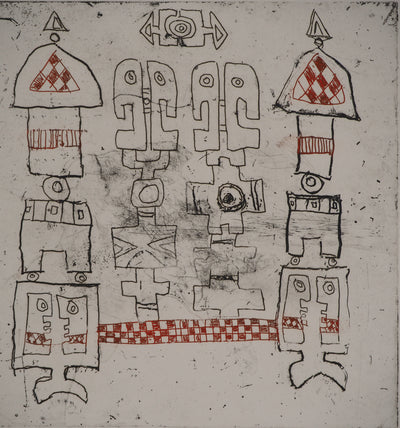 Jacques SOISSON : Les funambules, Gravure originale (photo de détail 2) - Crédit photo : Galerie Art.Paris