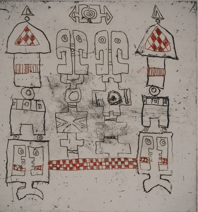 Jacques SOISSON : Les funambules, Gravure originale (photo de détail 2) - Crédit photo : Galerie Art.Paris