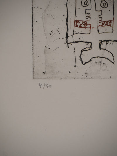 Jacques SOISSON : Les funambules, Gravure originale (photo de détail 4) - Crédit photo : Galerie Art.Paris