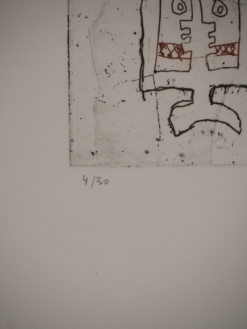 Jacques SOISSON : Les funambules, Gravure originale (photo de détail 4) - Crédit photo : Galerie Art.Paris