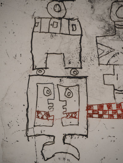 Jacques SOISSON : Les funambules, Gravure originale (photo de détail 5) - Crédit photo : Galerie Art.Paris