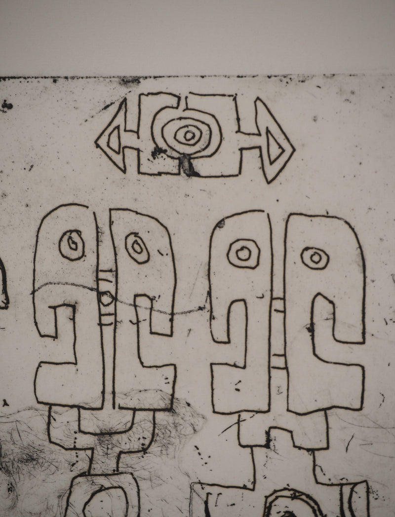 Jacques SOISSON : Les funambules, Gravure originale (photo de détail 7) - Crédit photo : Galerie Art.Paris
