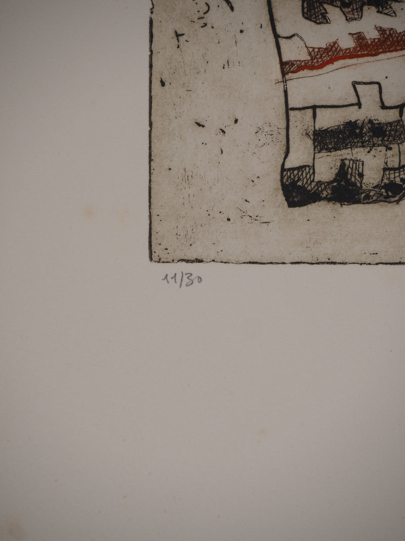 Jacques SOISSON : Navigation de conserve au médaillon, Gravure originale (photo de détail 4) - Crédit photo : Galerie Art.Paris