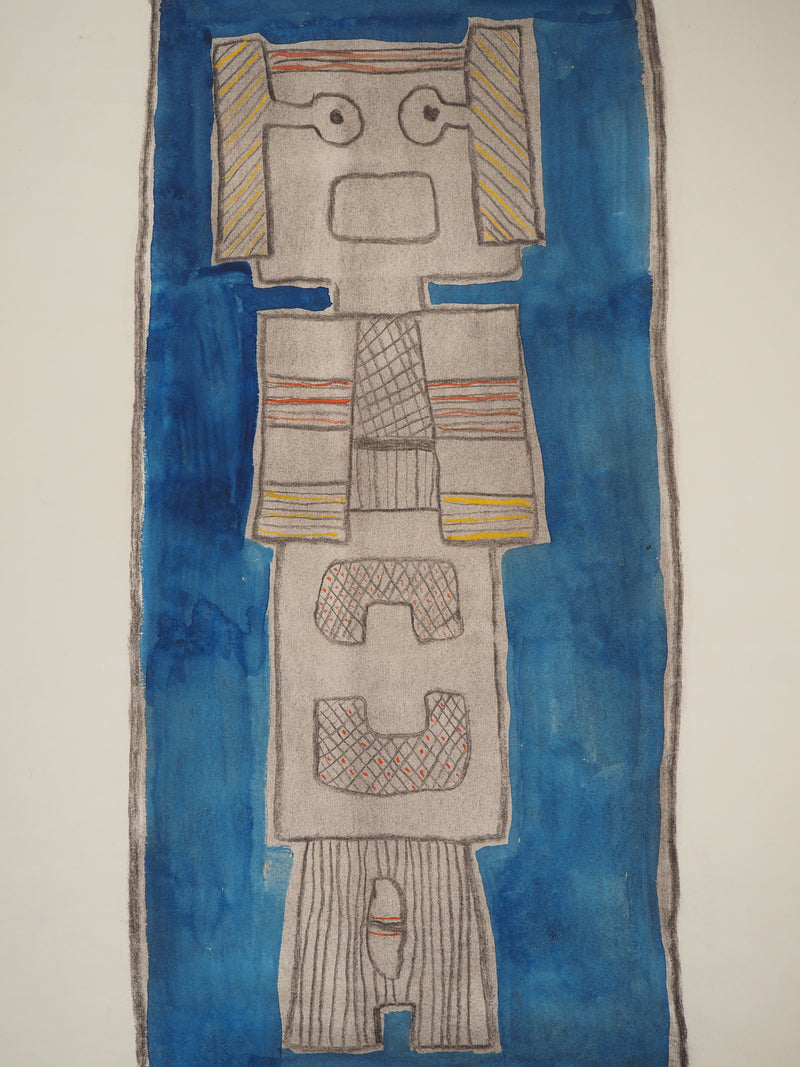 Jacques SOISSON : Totem, Aquarelle originale (photo de détail 2) - Crédit photo : Galerie Art.Paris