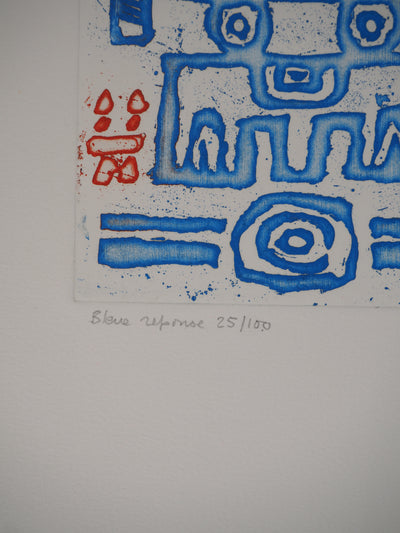Jacques SOISSON : Réponse en bleu, Gravure originale (photo de détail 5) - Crédit photo : Galerie Art.Paris