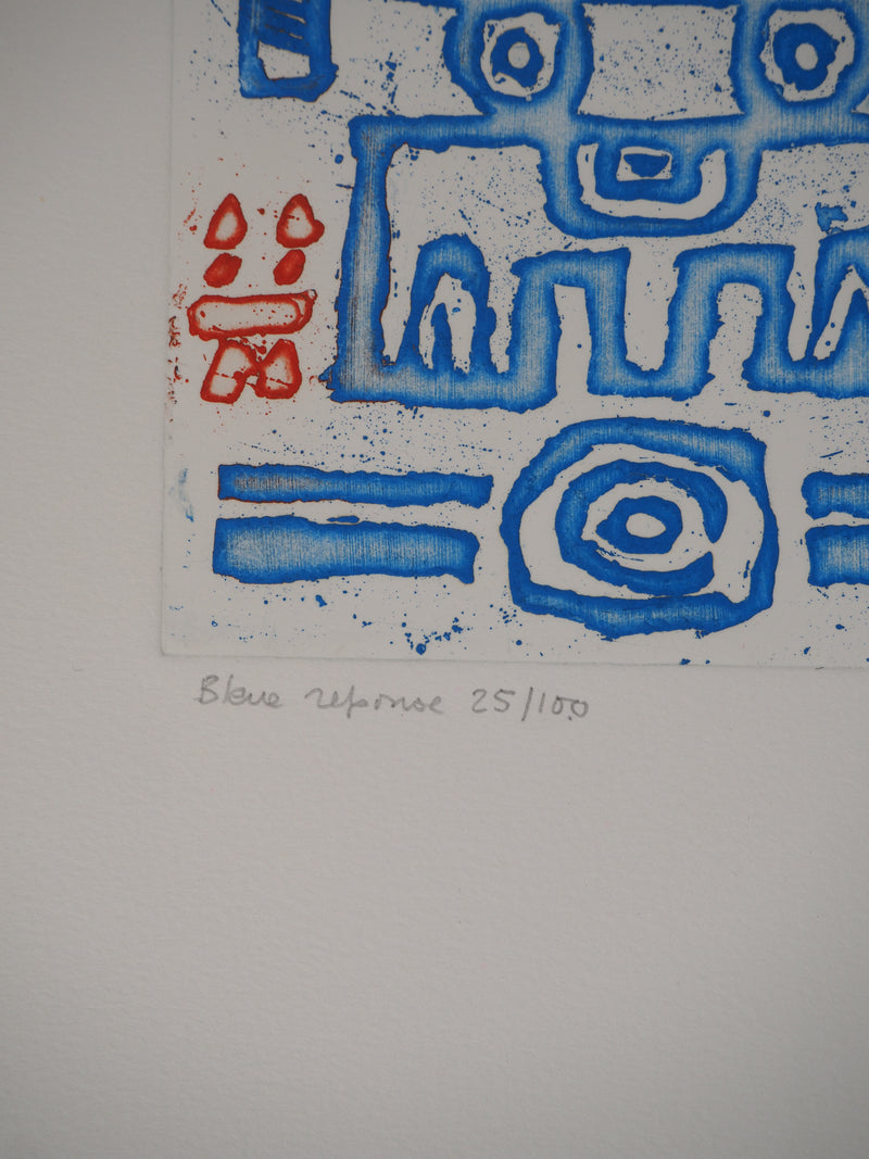 Jacques SOISSON : Réponse en bleu, Gravure originale (photo de détail 5) - Crédit photo : Galerie Art.Paris