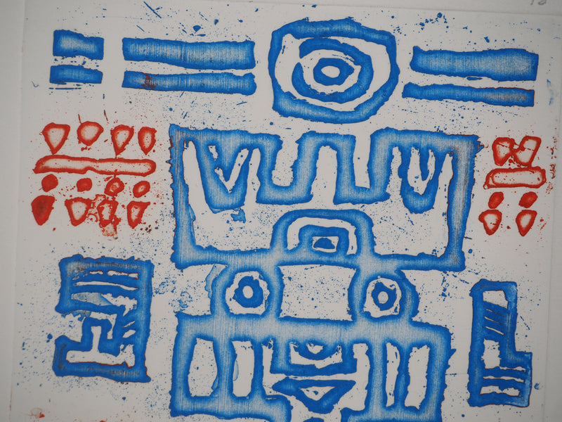 Jacques SOISSON : Réponse en bleu, Gravure originale (photo de détail 6) - Crédit photo : Galerie Art.Paris