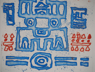 Jacques SOISSON : Réponse en bleu, Gravure originale (photo de détail 4) - Crédit photo : Galerie Art.Paris